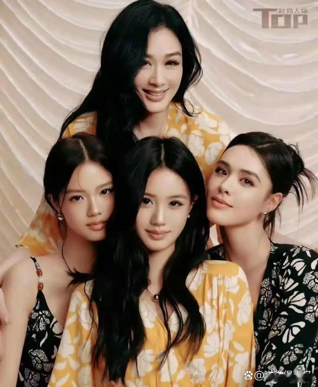 钟丽缇母女四人登上杂志，辨识度超高，各有各的特色，妥妥的母系美貌！三女儿也太好看