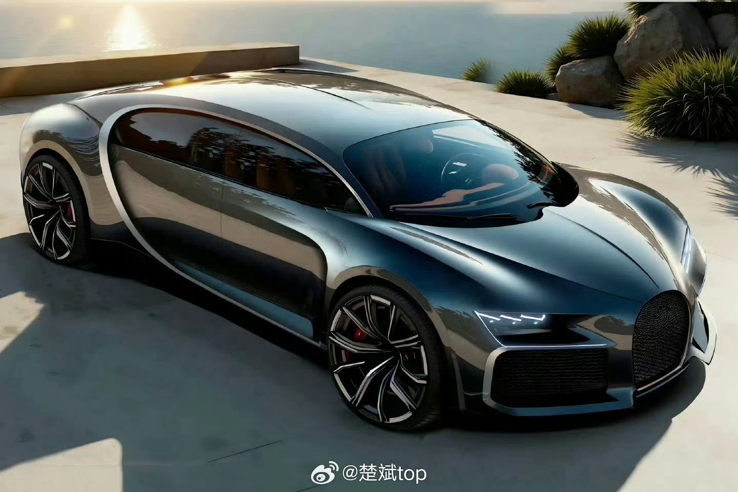 追觅首款车型渲染图曝光追觅首款车型的渲染图曝光，这不闹呢么？直接把布加迪抄了