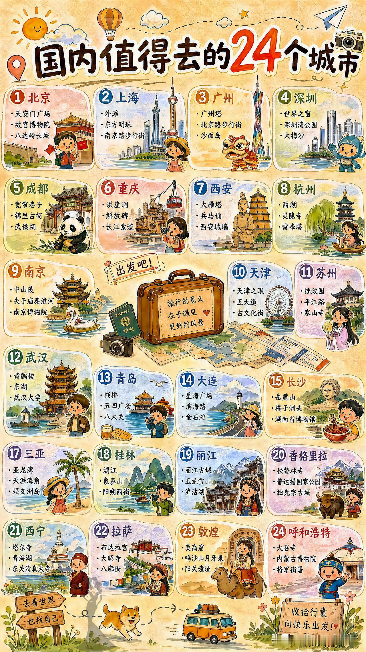 一生必去的24个国内城市｜看看你去过多少座旅游必去榜八大旅游景点北京｜故宫