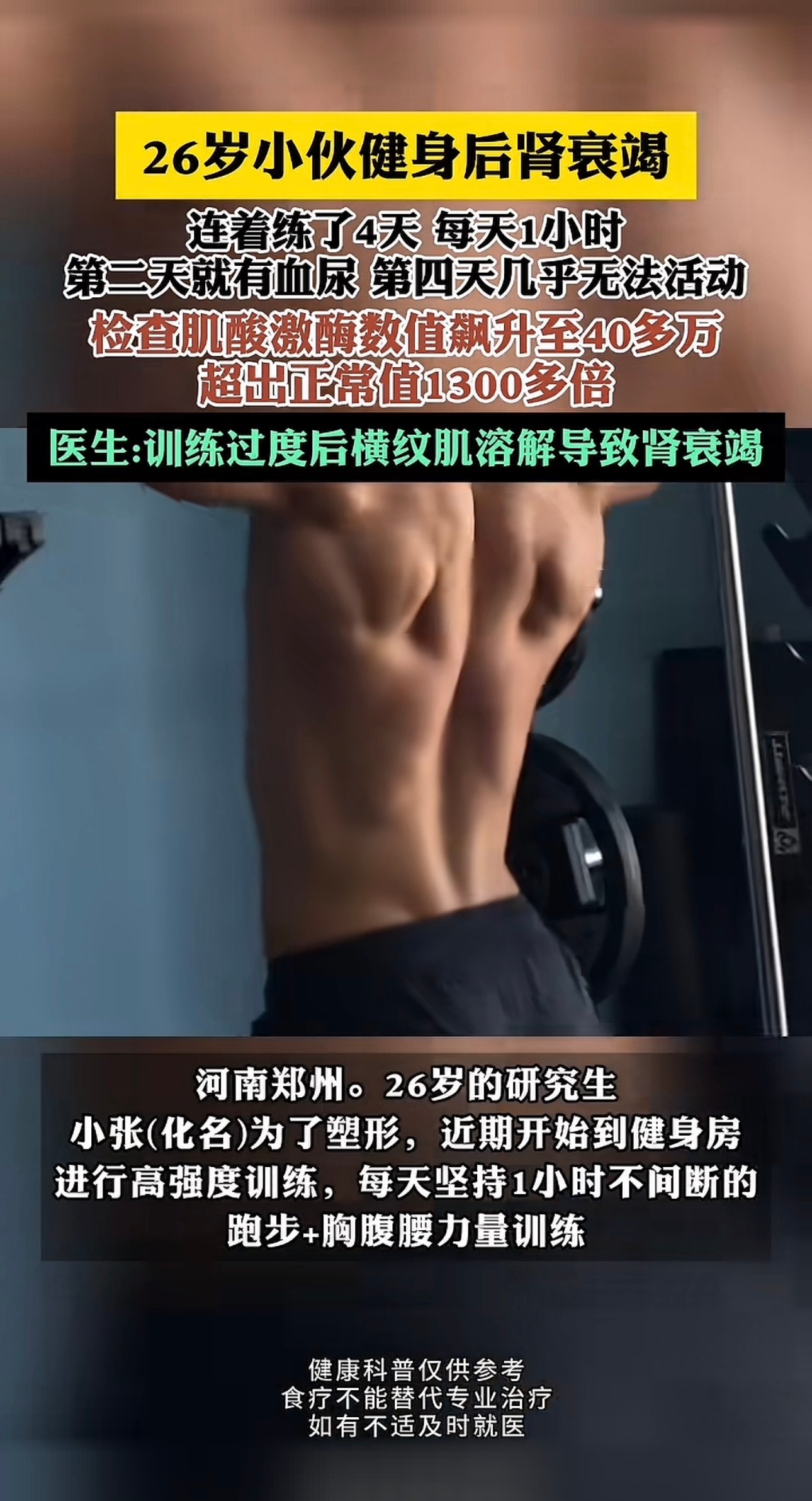 健身房早日倒闭最好。害人害己。有氧运动不好好锻炼。天天干无氧。见人不如健身。小心
