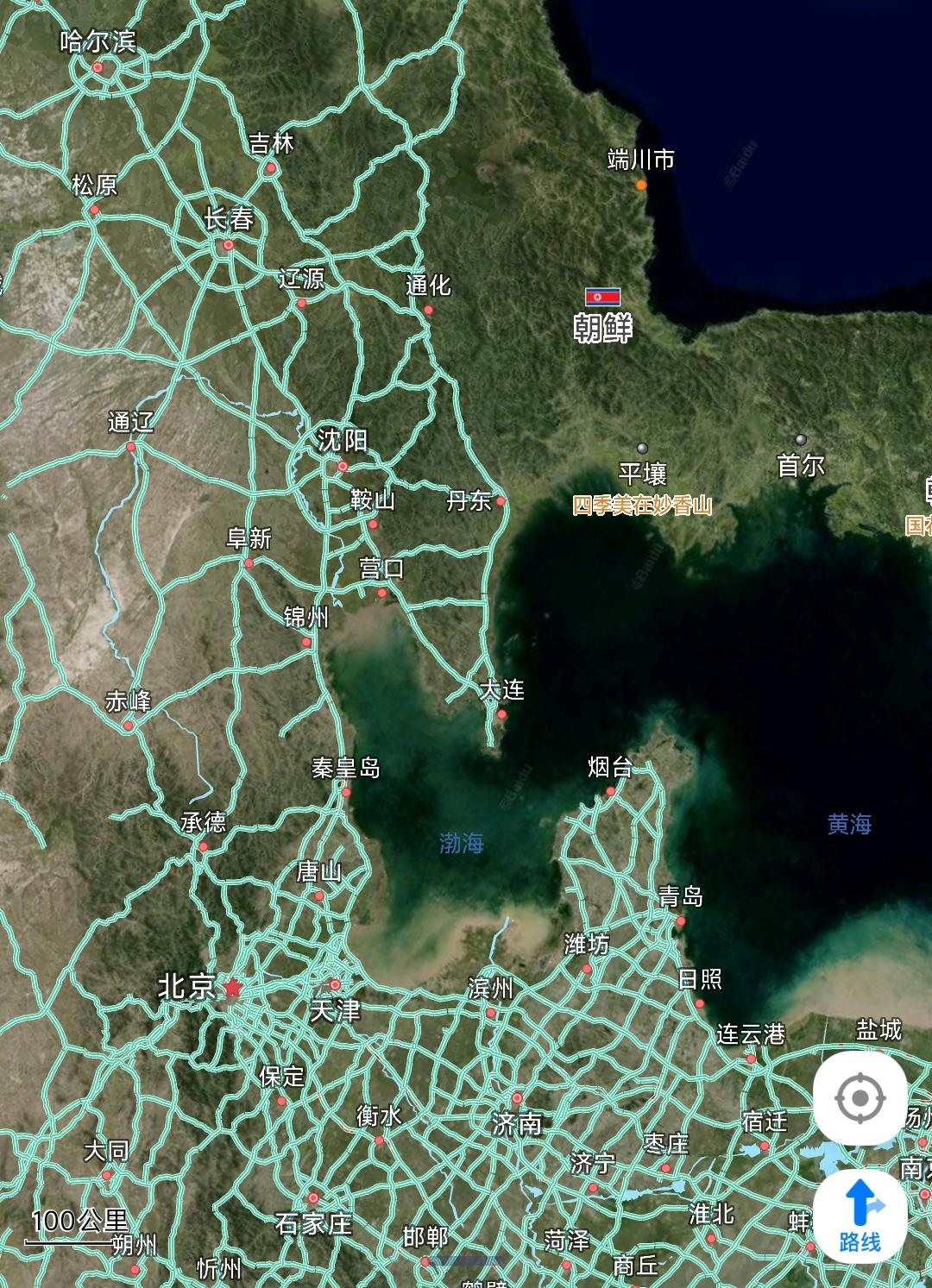 虽然前几天辽宁省开通了三条高速公路，但是仔细观察东北地区的高速公路密度跟华北地区