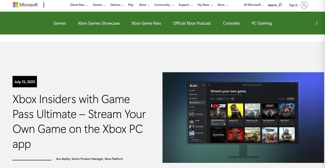 Xbox正在测试新功能：PC可串流你自己的主机游戏微软Xbox日前宣