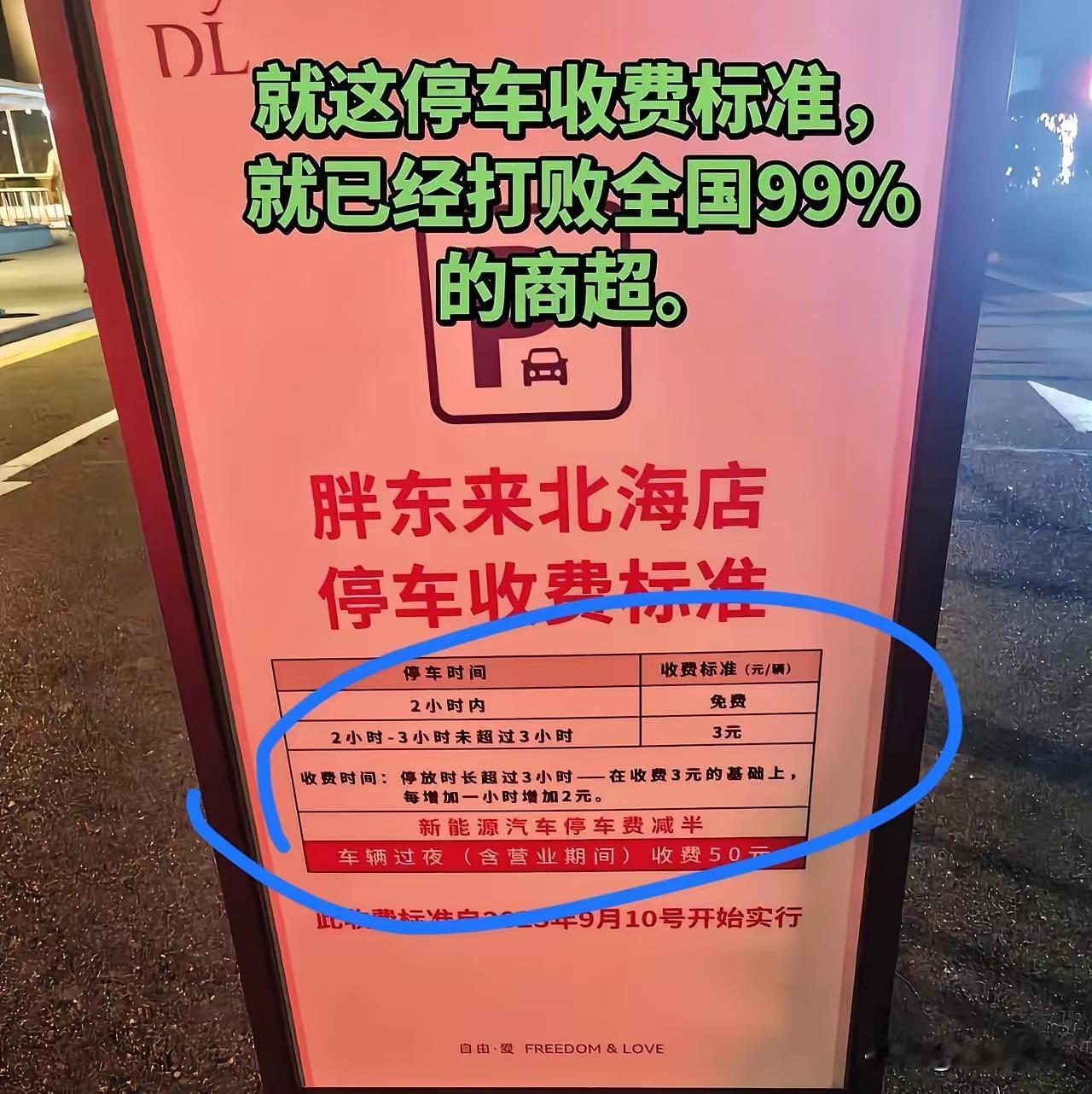 同样是商超停车场，胖东来的收费模式，直接把很多同行衬得格外尴尬。充足的免费时