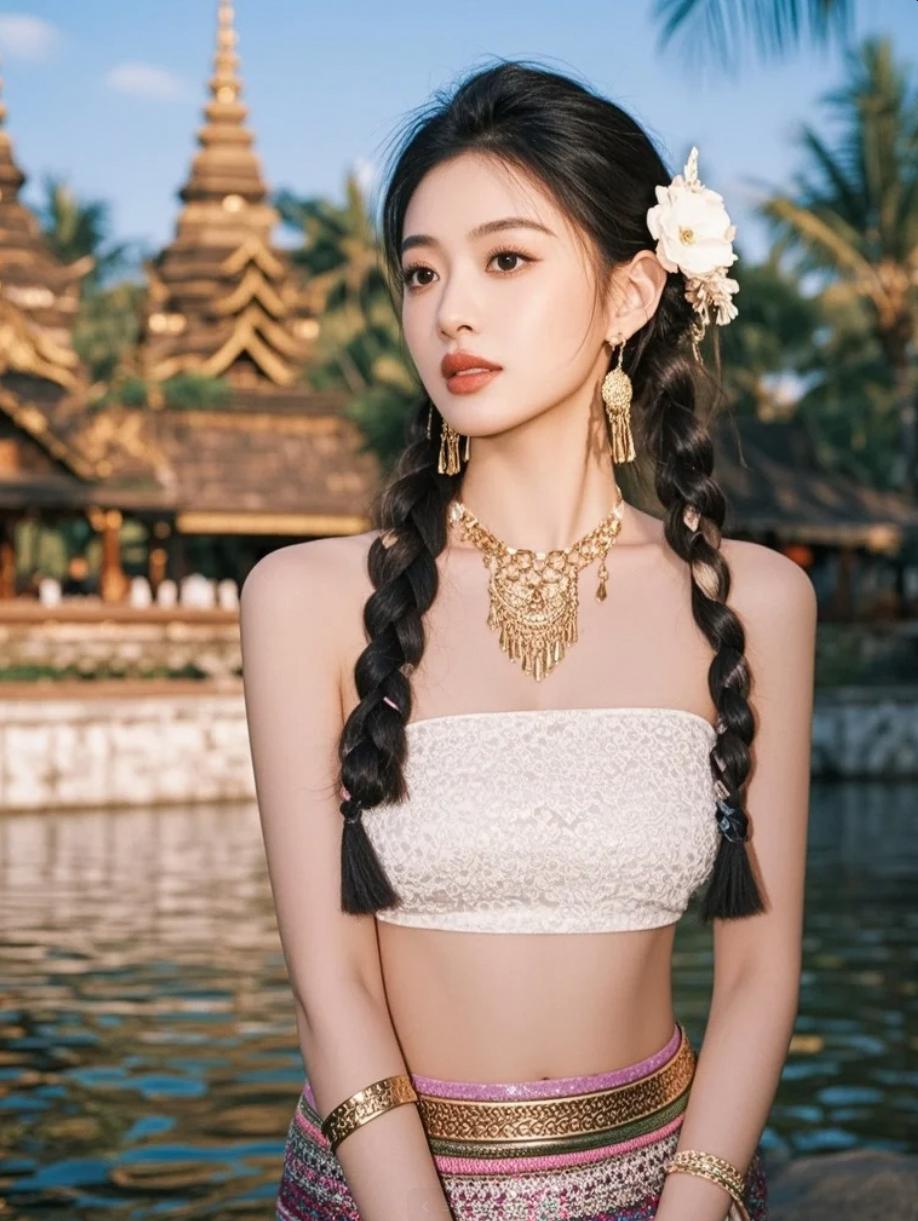 她撑着油纸伞走过石板路，美得不像人间
