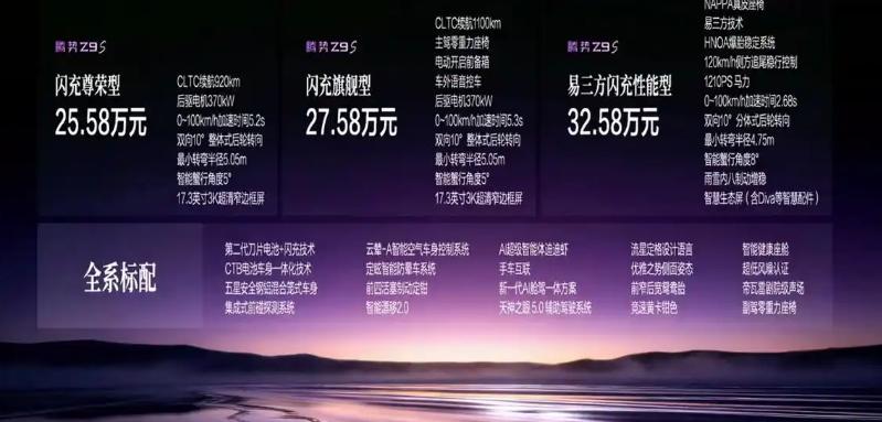 比亚迪腾势Z9S正式上市，CLTC纯电续航直接干到1100km，量产纯电轿车续航