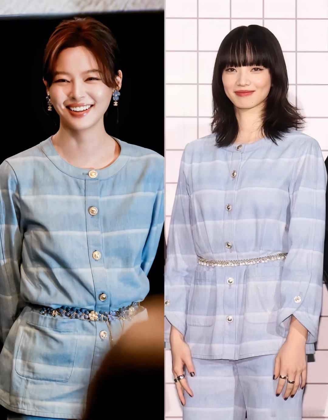 香奈儿中日大使撞衫，这一对比还是辛芷蕾略胜一筹