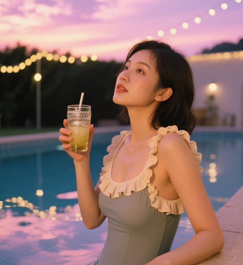 用身体语言书写夏日，泳装美女定义泳池美学