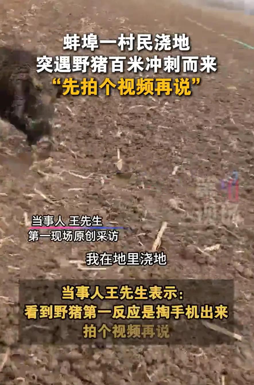 这心也太大了！安徽蚌埠，一男子在村里浇地，远远处突然有一个东西奔着自己跑过来，仔