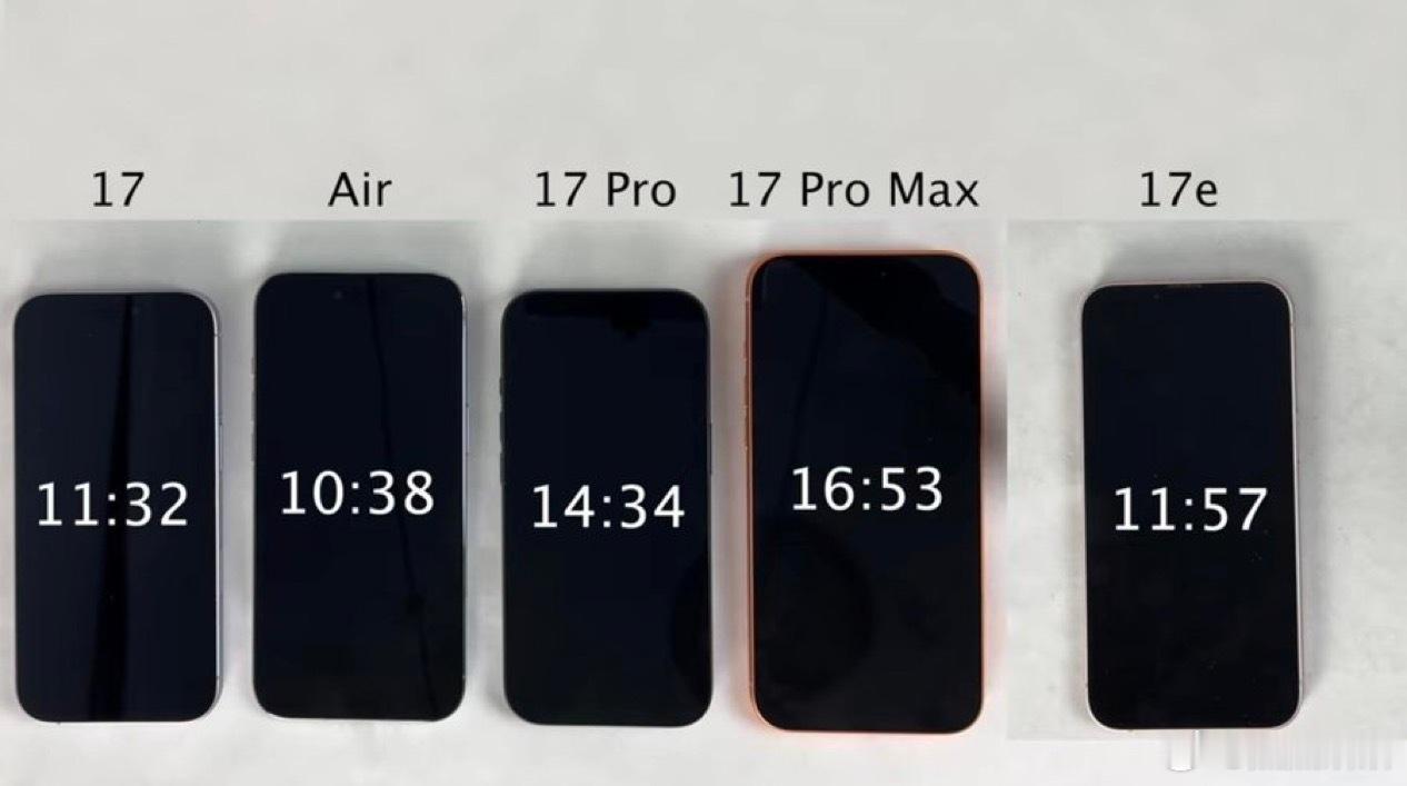 iPhone17e和iPhone17拥有相同的电池续航，但美版iPhone