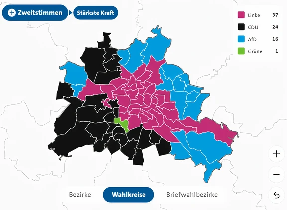 🇩🇪柏林选举：一个城市被分成三块