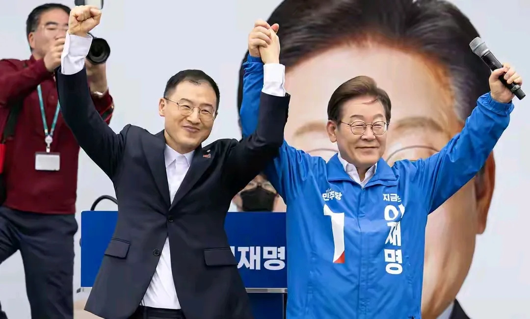 国民力量党议员金相旭退出执政党，加入民主党，公开呼吁选民支持李在明，愿意助其一臂