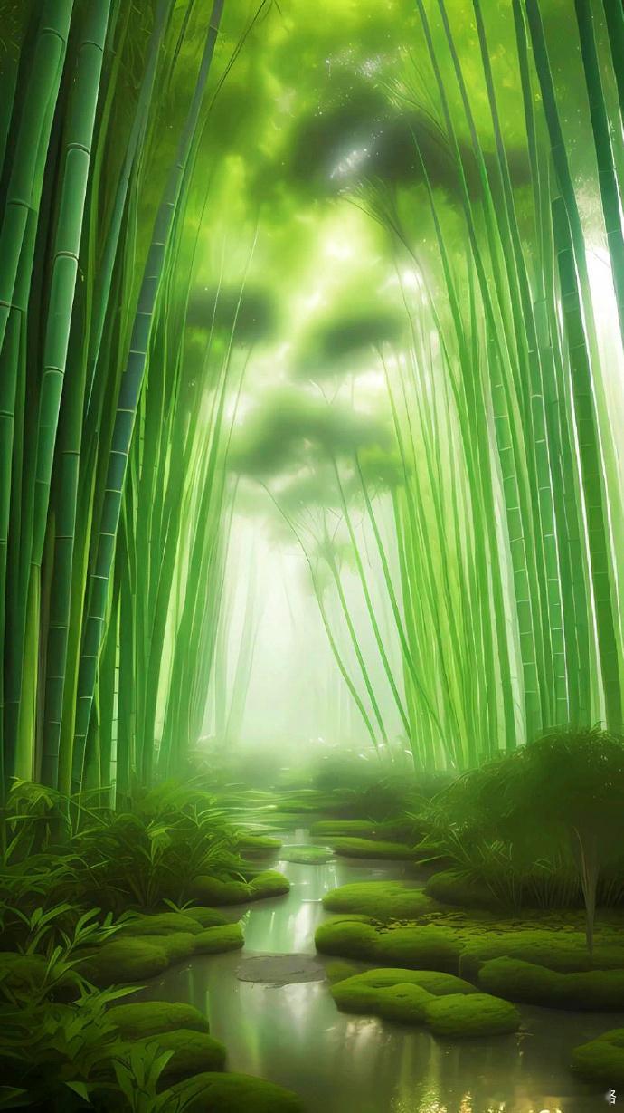 竹林深处有人家，依山傍水远繁华..