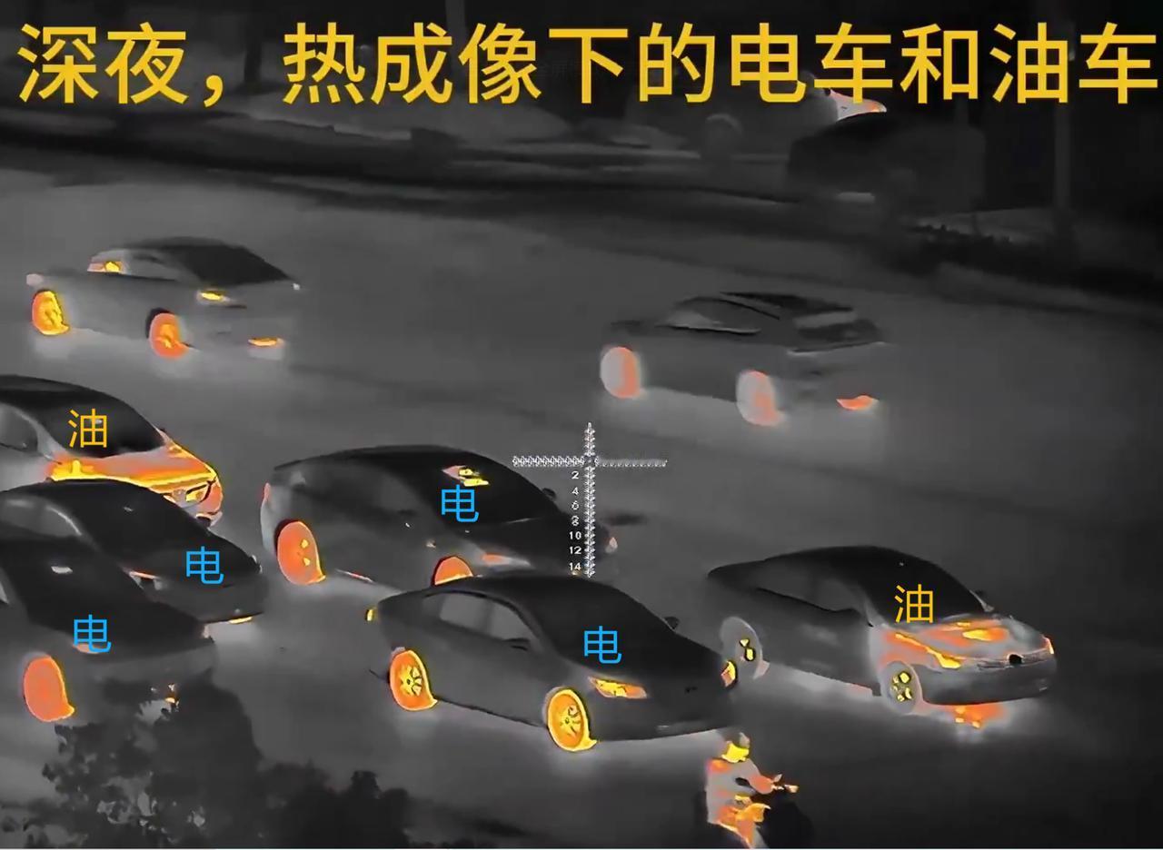 不一样的视角：热成像下的电车和油车