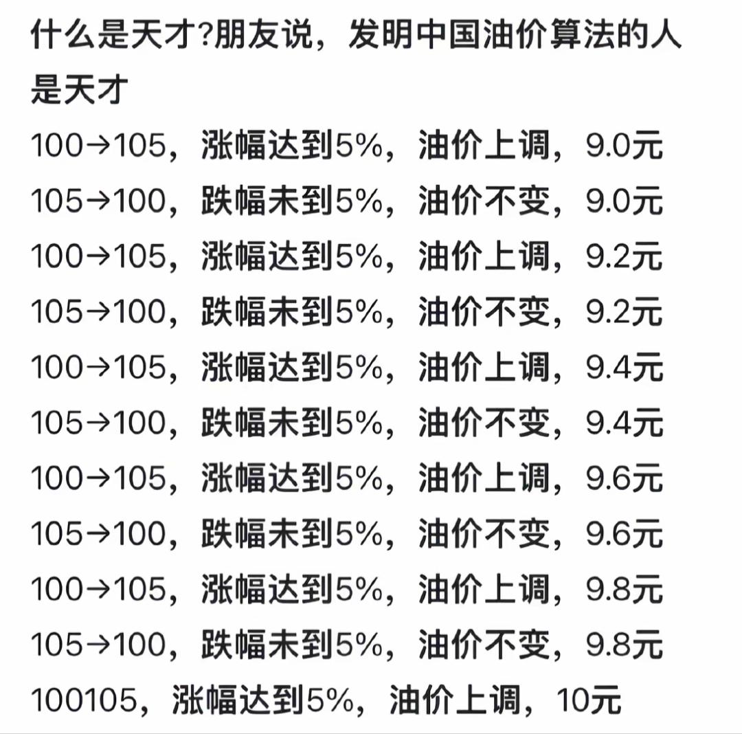 油价算法的“循环陷阱”，让人哭笑不得。