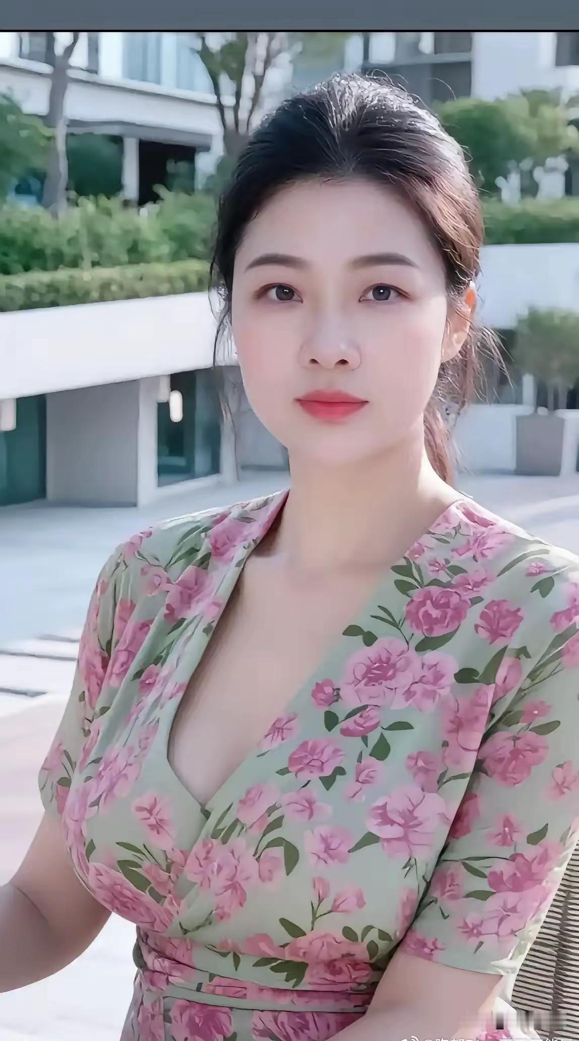 优雅气质，粉色花裙，都市时尚