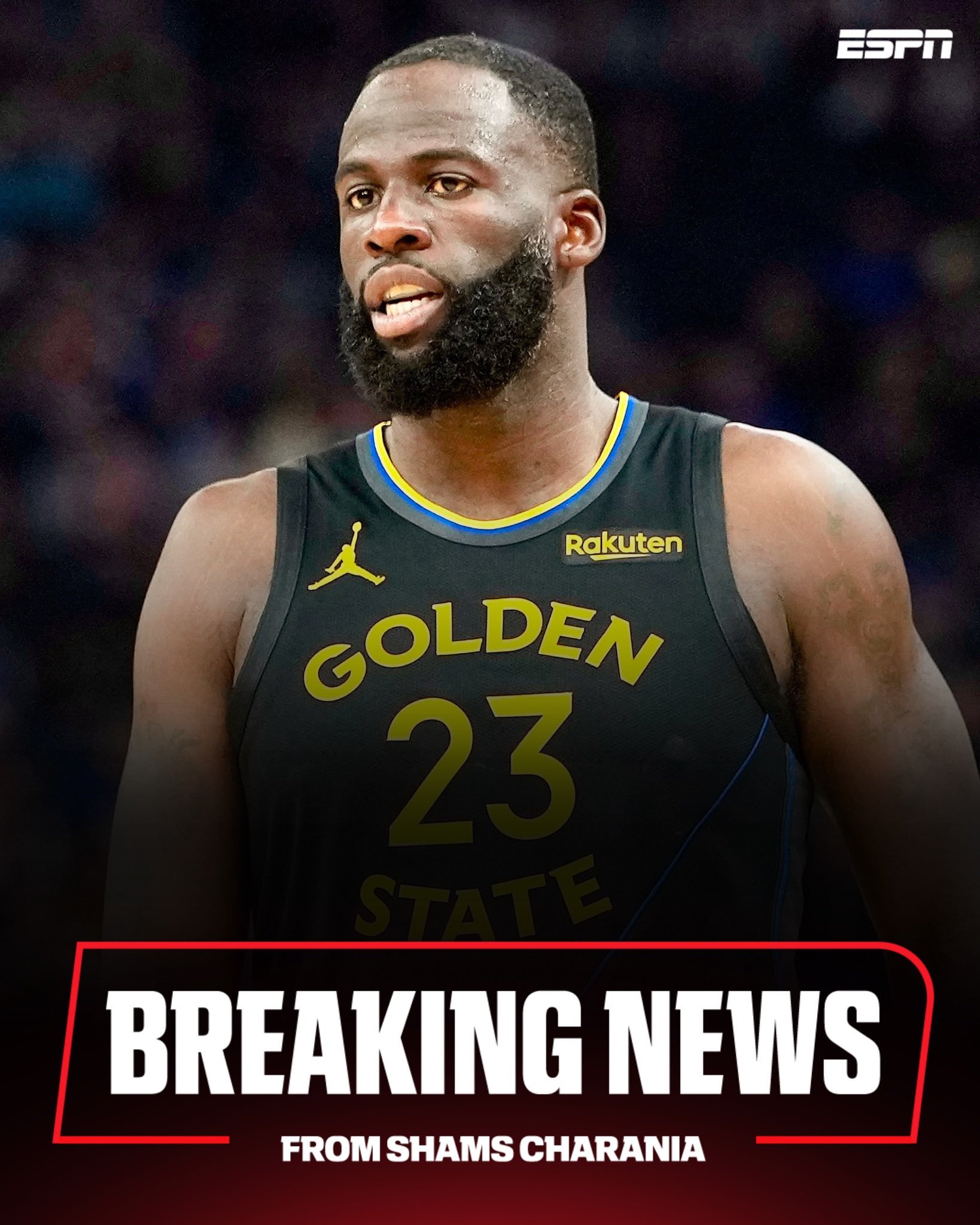NBA据ESPN消息人士透露，金州勇士队前锋德雷蒙德·格林（Draymon