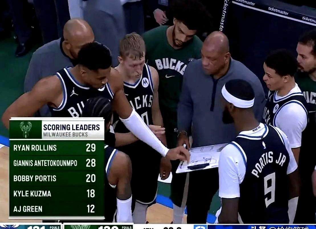 里弗斯这教练当得，真有点东西啊。最后4.7秒，雄鹿120-121落后黄蜂，暂