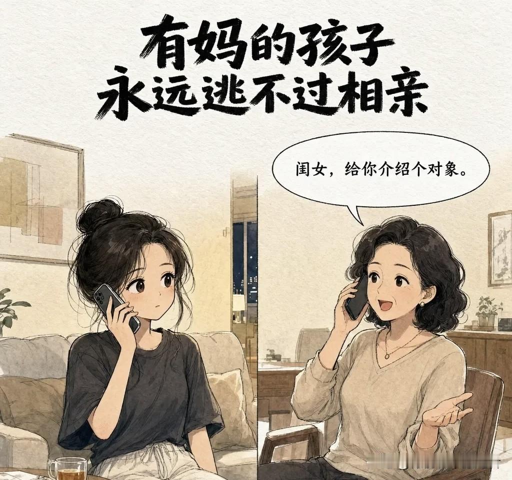 趣味漫画：我妈打电话：「闺女，给你介绍个对象。」我：「啥条件？」我妈：「身高一米