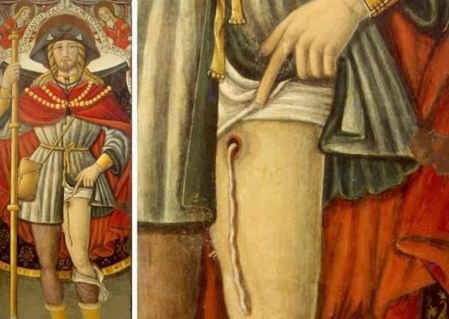 圣罗克的蠕虫：2017年，意大利研究人员研究了一幅圣罗克的画像。这位14世纪的法