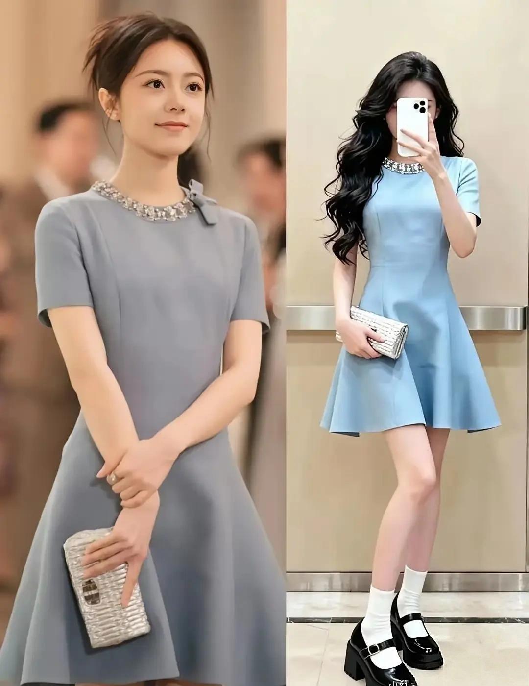 赵今麦这和某博主穿同款，谁更好看呢？有人说赵今麦输给博主了很土，你们觉得呢？