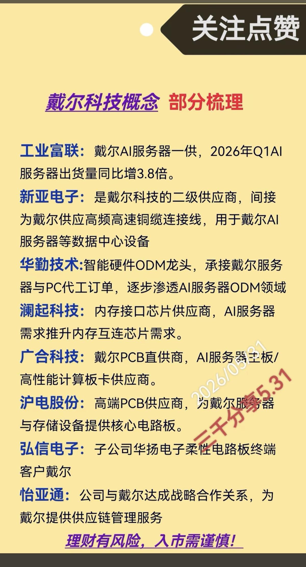 戴尔科技概念！当地时间5月29日，27财年第一财季报告：营收438.42亿美