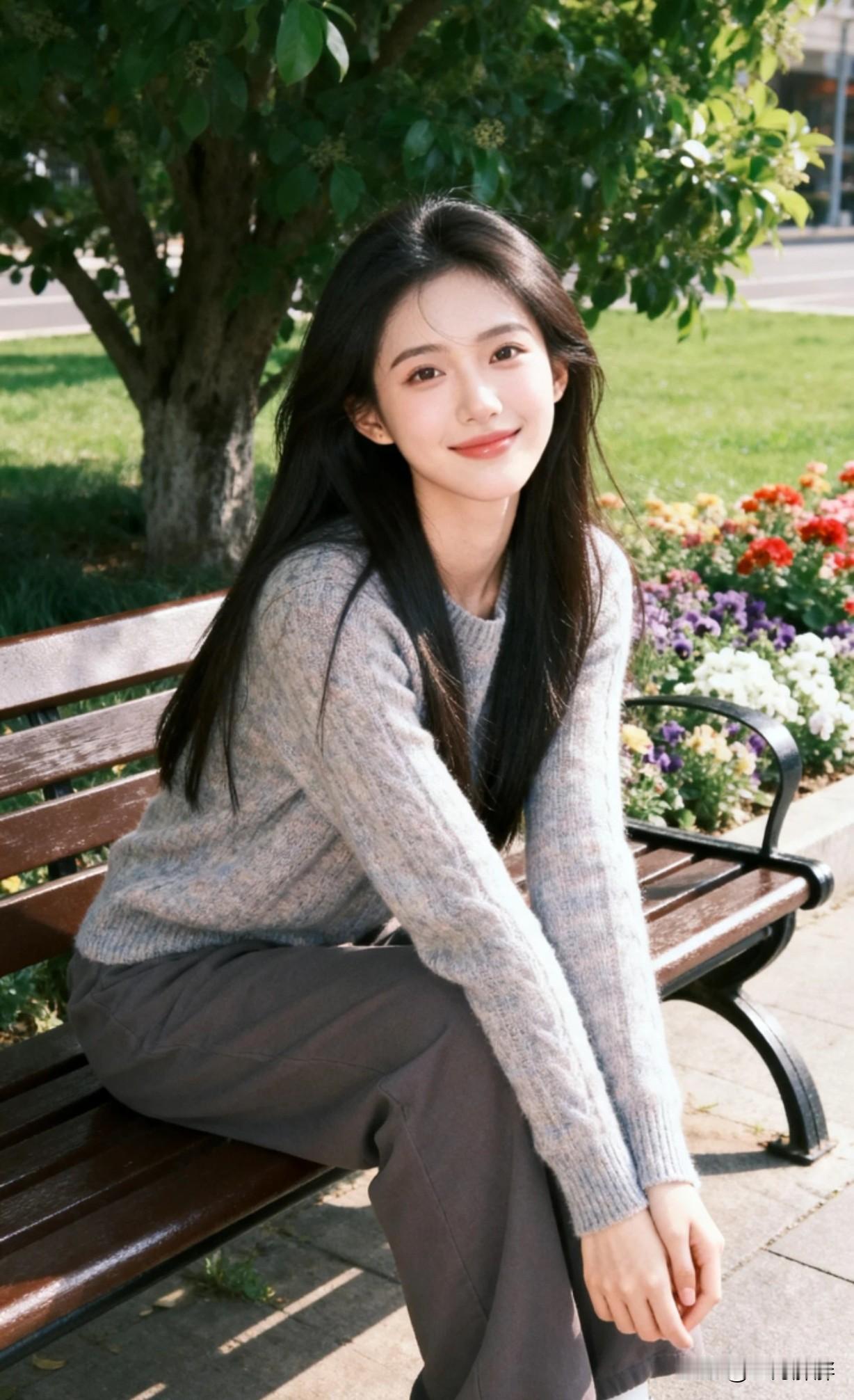 气质穿搭怎么穿才恰到好处?阳光下的微笑女孩，温暖如春日阳光。