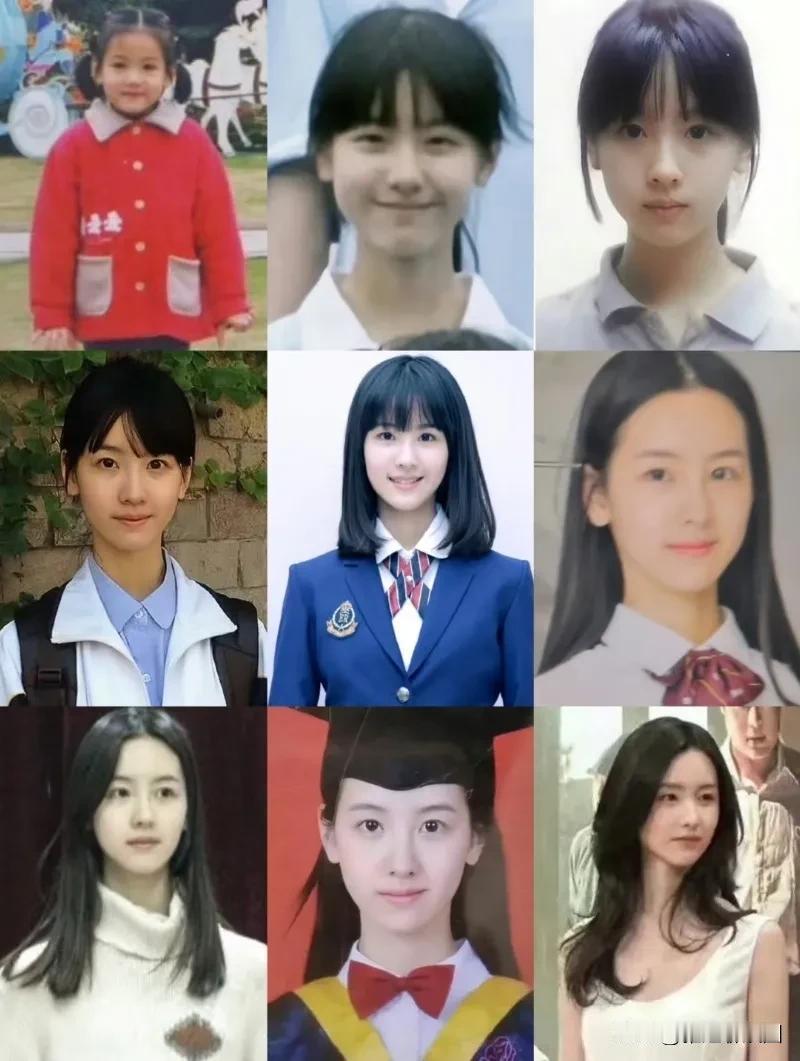 陈都灵真的从小美到大，没有尴尬期，纯天然美女就是这样。她也是典型因为高颜值进入娱