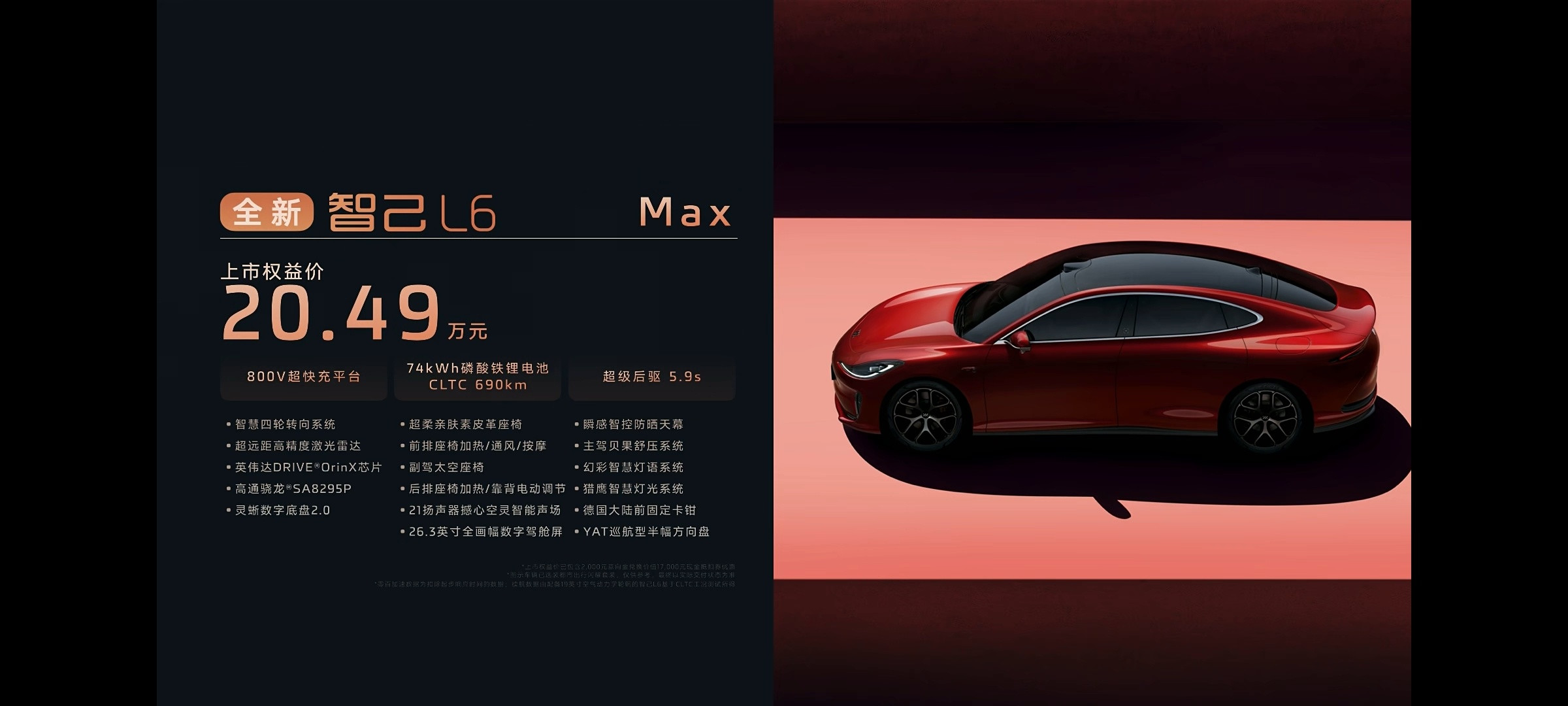 全新智己L6价格来啦，20.49-26.49万，全息标配的东西能给的都给了，非常