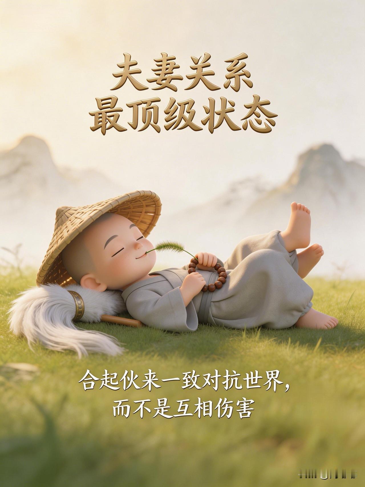 夫妻关系最顶级的状态：合起伙来一致对抗世界，而不是互相伤害。[祈祷]两口子处到什