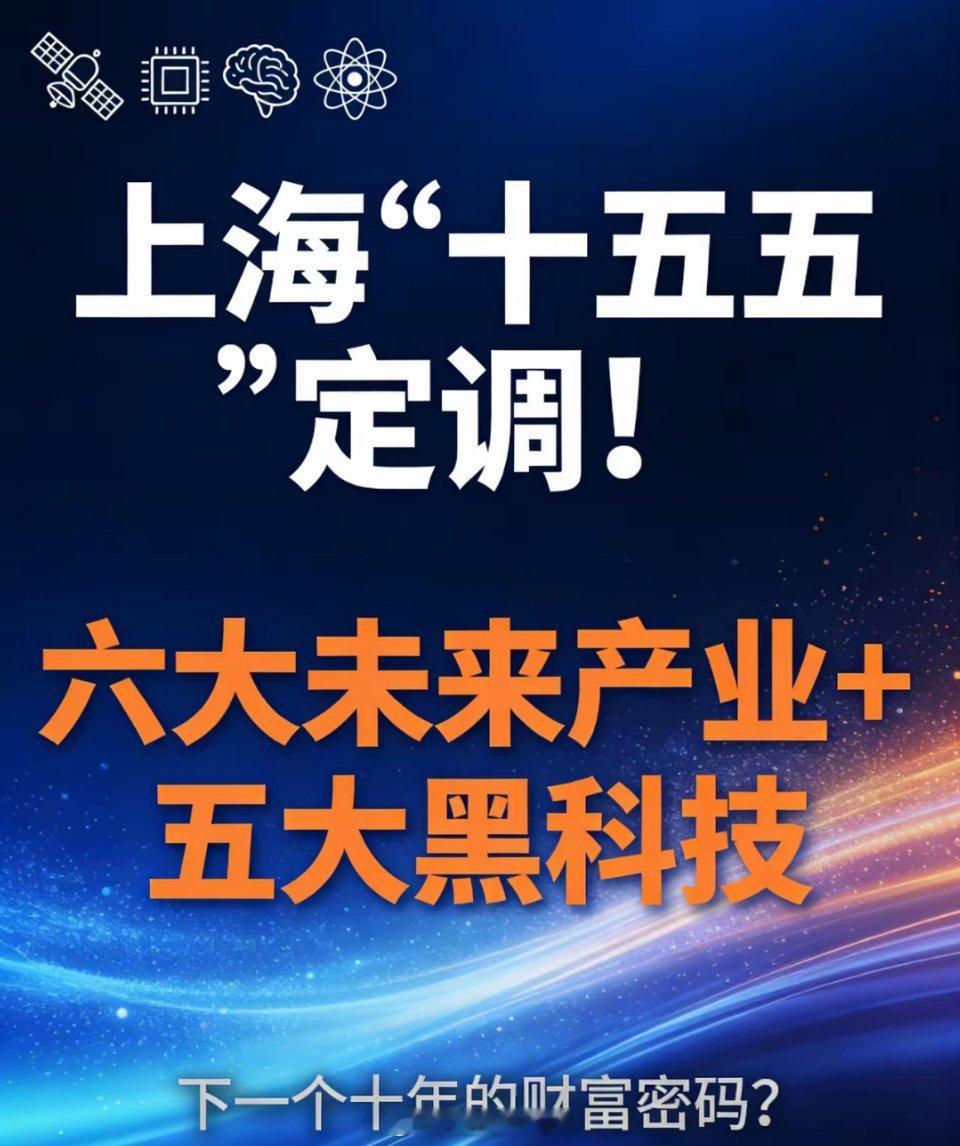 🔥上海“十五五”规划重磅！六大未来产业+五大黑科技，你的投资方向找准了吗？今天