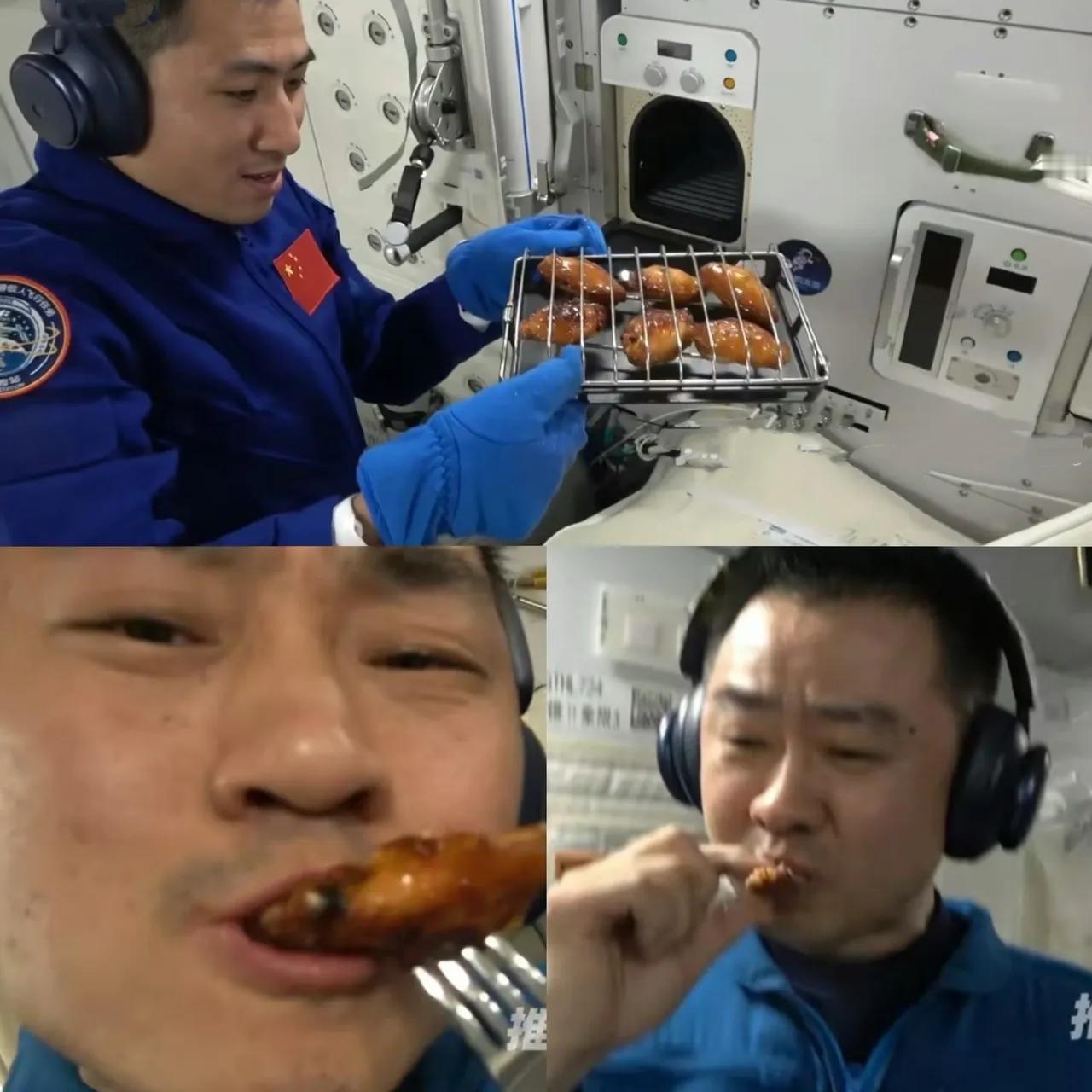 这下出名了，不仅我囯，连全世界都知道了，宇航员们太空组织一场烧烤派对，烤上鸡