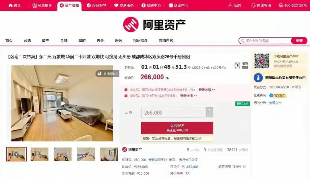 .成都26万“凶宅”二拍引疯抢！捡漏还是踩坑，胆大缺钱的你敢接盘吗？这套房