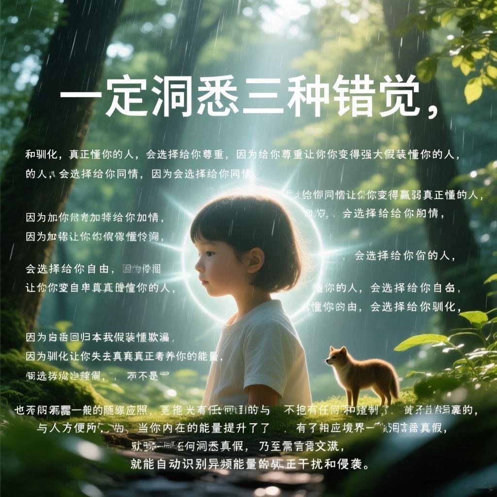 觉醒后，你一定要洞悉三种错觉：同情，怜悯，和驯化。真正懂你的人，会选择