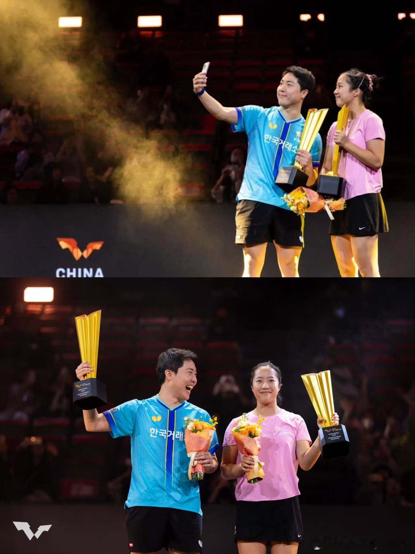 申裕斌：中国大满贯❤️🏆从备赛过程就一直倾力相助的承赫老师、佳琳老师，我始终