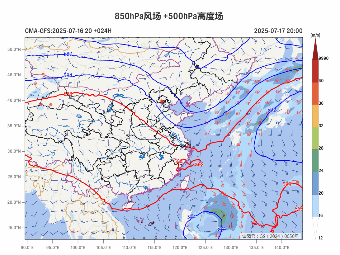 【台风排队来】从目前数值预报看，未来台风可能排着队，奔向我国。图1-3为我国、欧