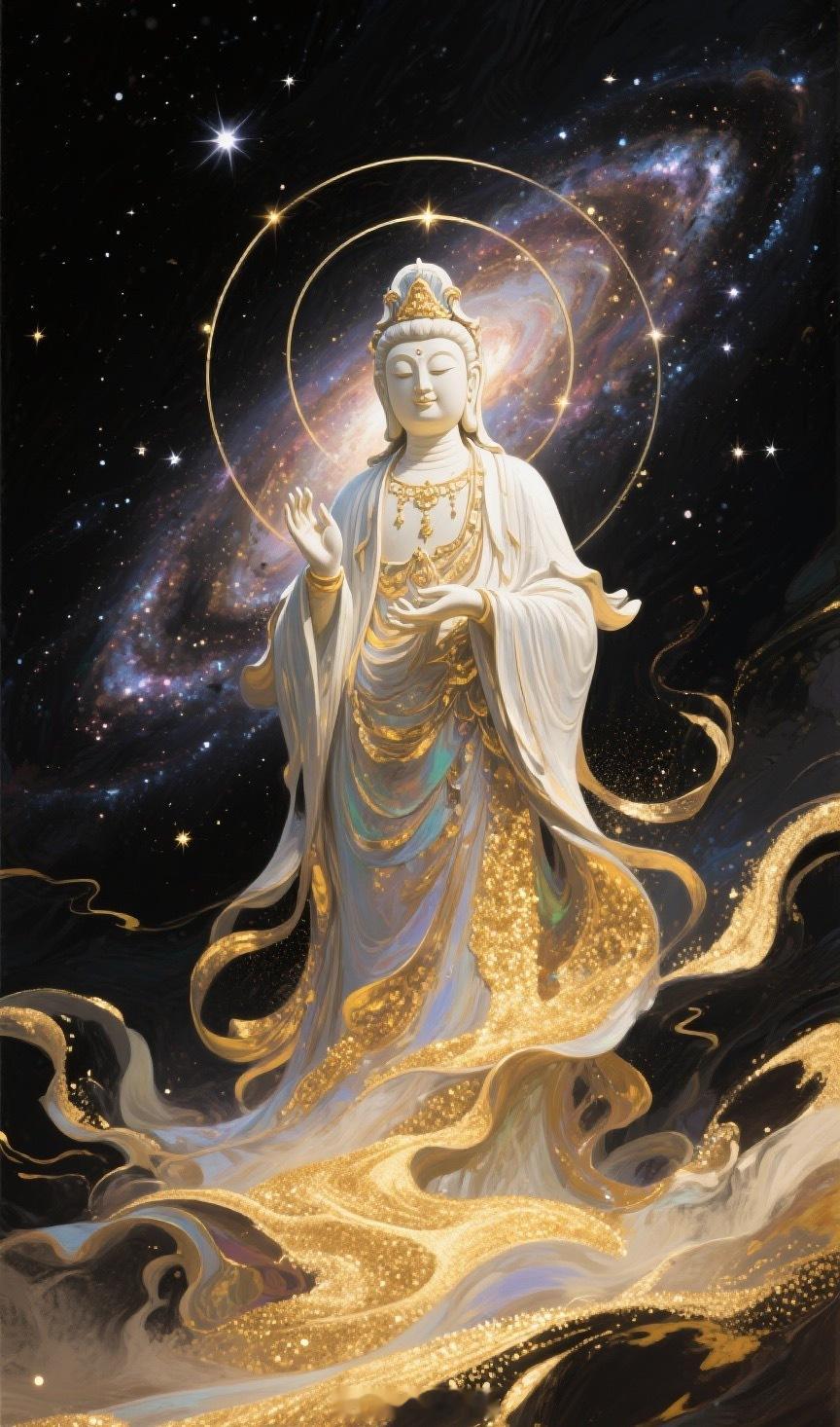 刷到菩萨不是偶然，是你的福报在发力，礼赞转发，宇宙加持你的好运，你之后会越来越顺