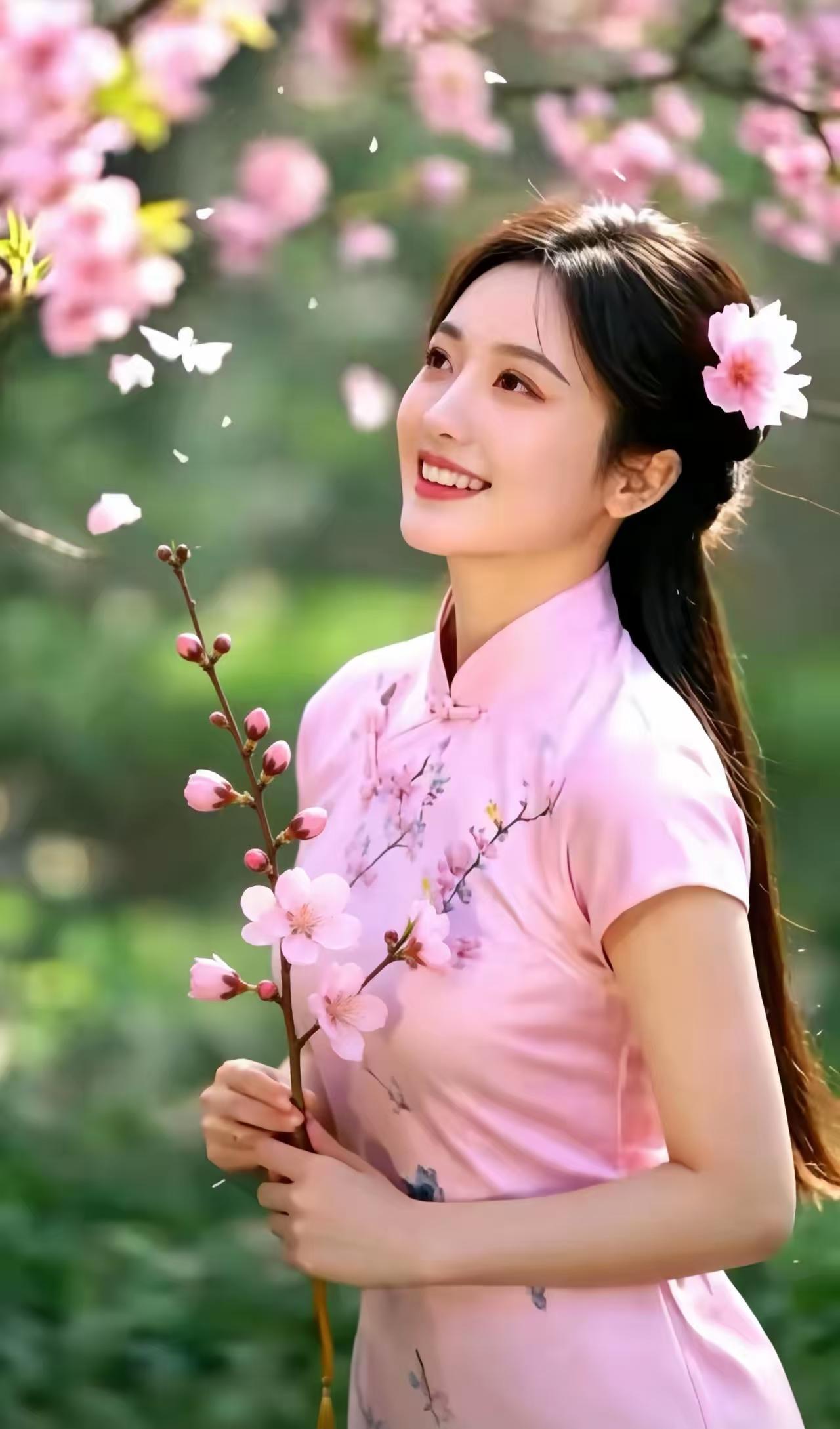 清江引·凝韵芳姿霞衣曳轻含笑意，静若芙蕖丽。明眸漾流光，黛眉添幽致。风