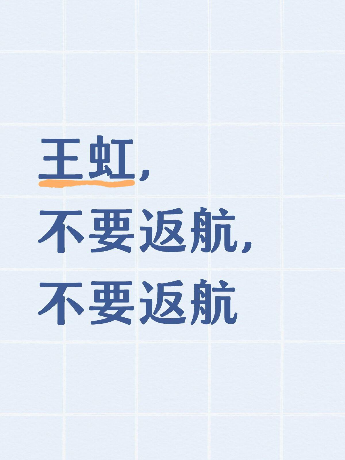 被震惊到了，对于王虹来说，这句话真的是感动，大家都好认可支持！不要返航，不要返