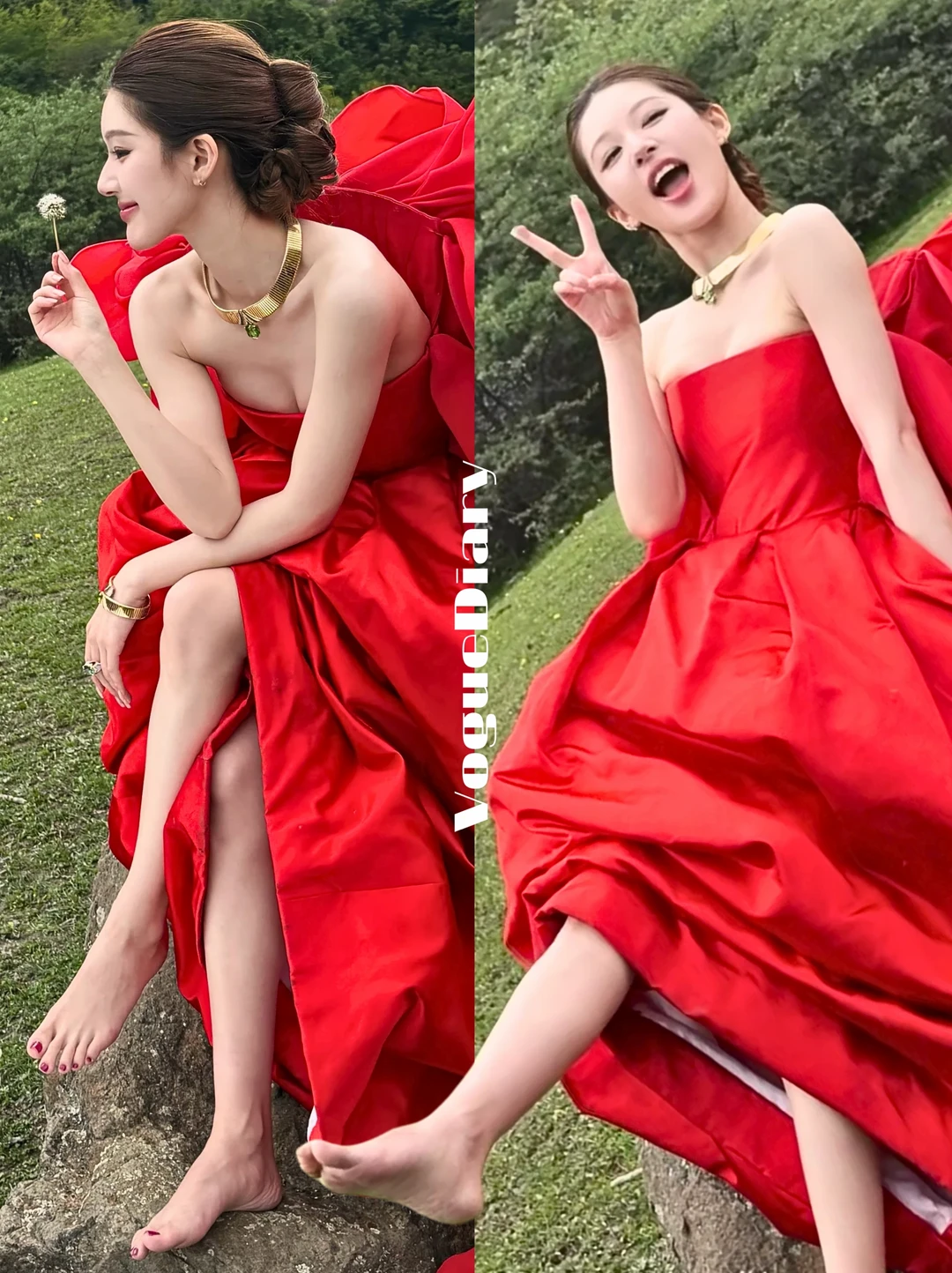 赵露思VOGUE红毯，山谷中盛放的玫瑰🌹
