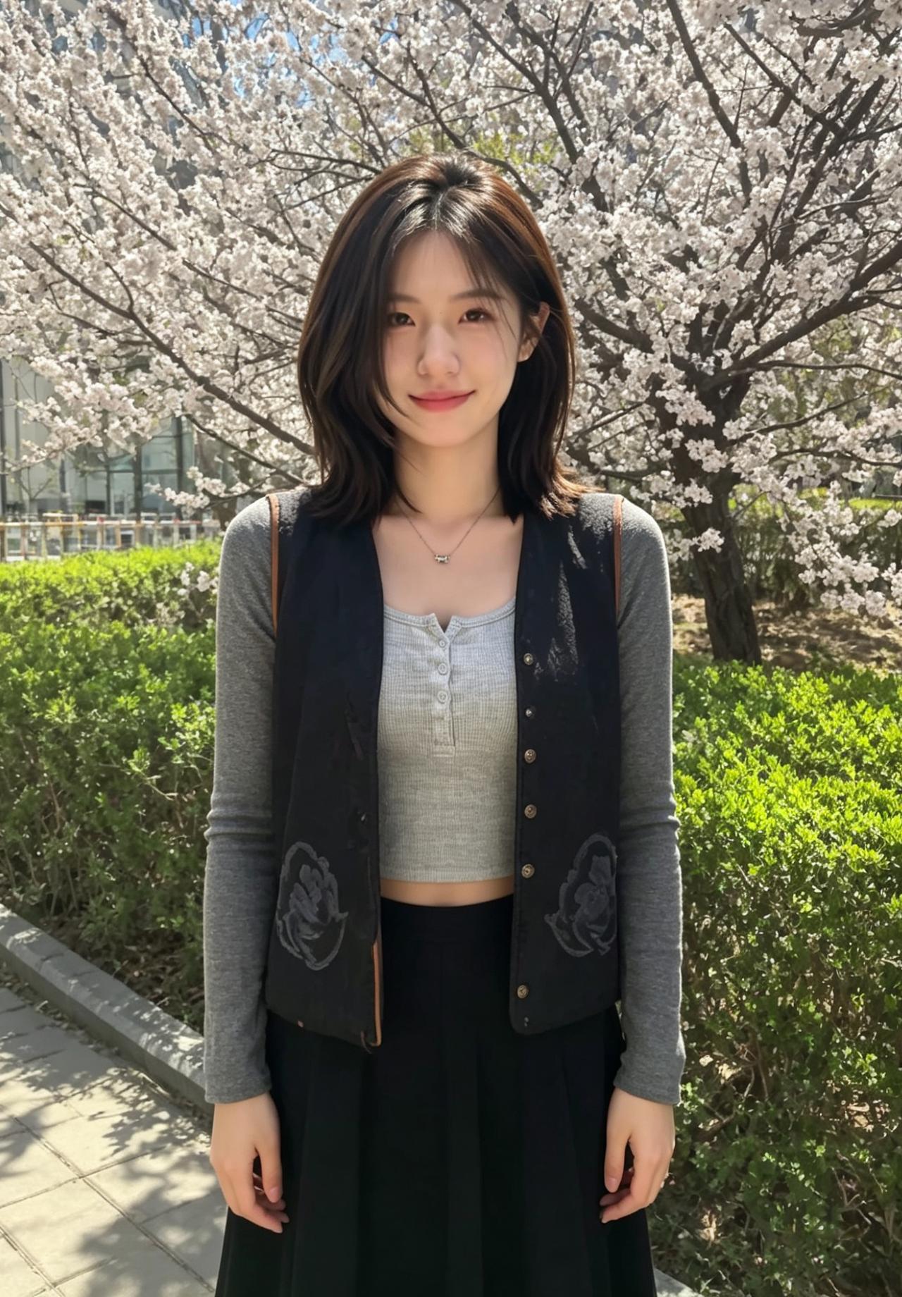 青春是藏不住的明艳站在树下便是一幅流动的风景图