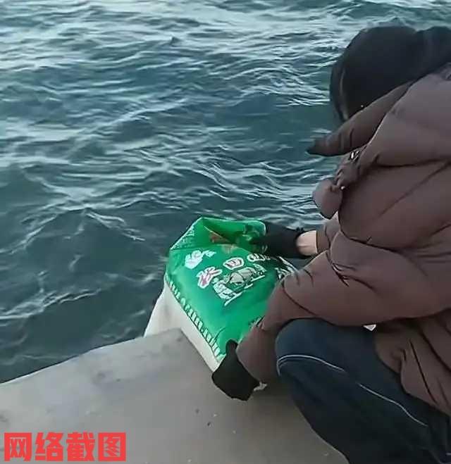 辽宁葫芦岛有女子海边看到怪事。原来女子看到有几个中老年人在海边倒东西，刚开始