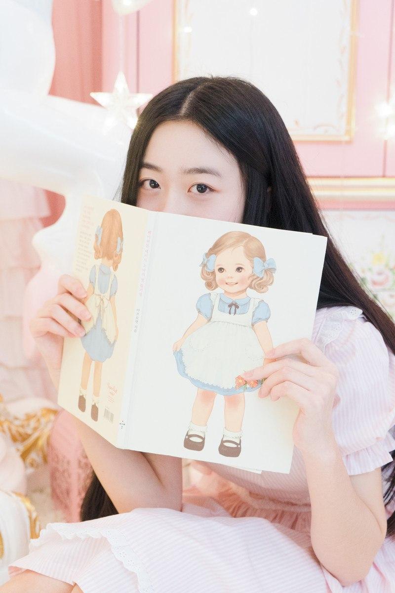 甜美少女心可爱洋娃娃图案梦幻粉色背景💖👗📖甜美少女可爱少女少女系小熊