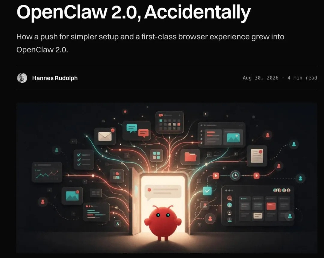 “龙虾”史上最大更新来了8月31日，开源个人AI助手OpenClaw正式发布v2