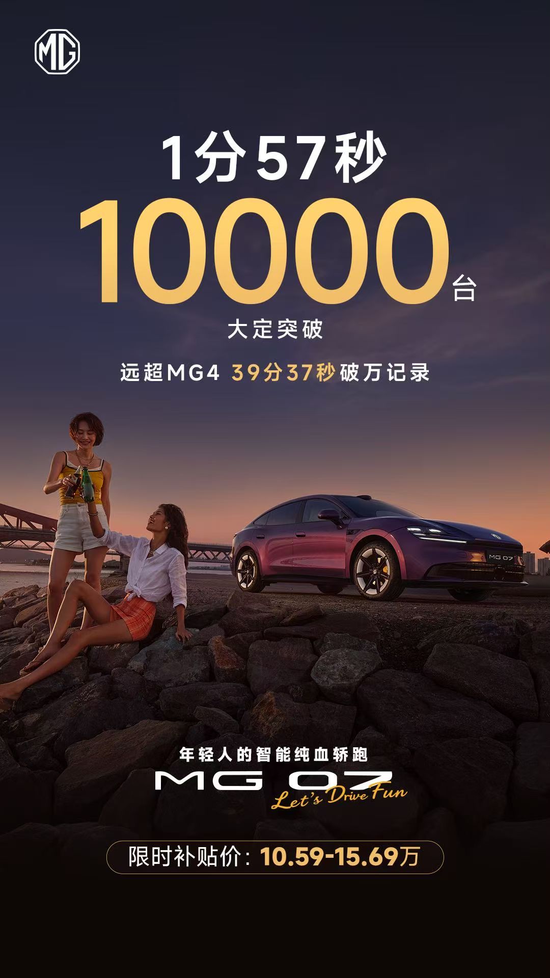 性价比就是王道，MG07不到两分钟大定突破10000台