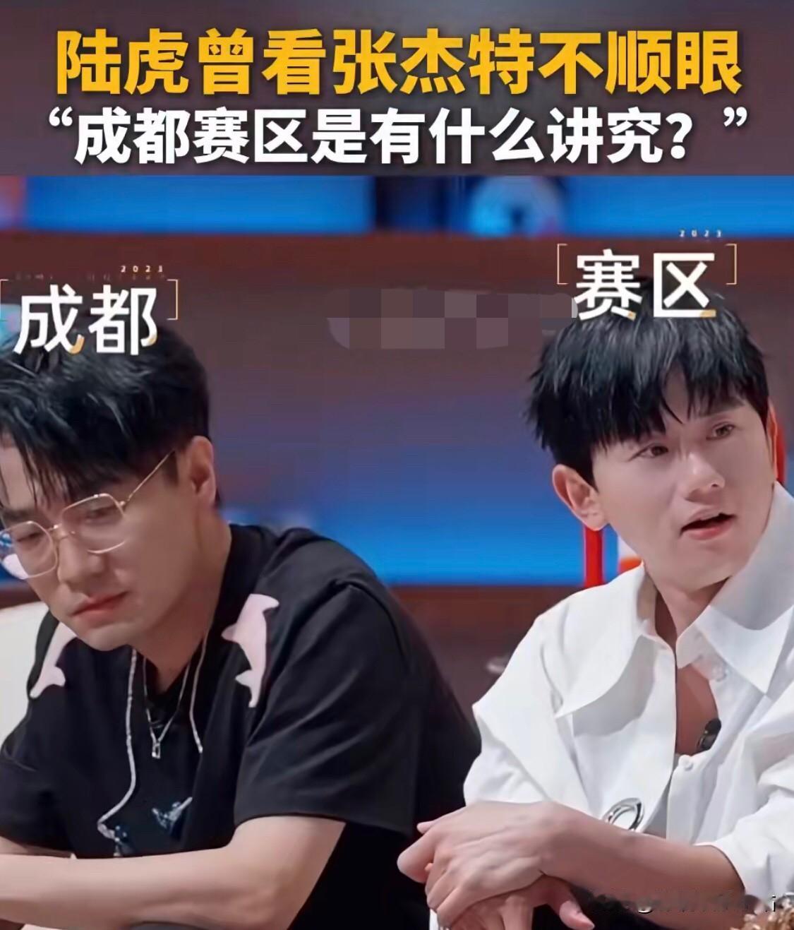 陆虎说：“《快乐男声》的时候，我看张杰非常不顺眼，不光是他，我看他们成都赛区的都