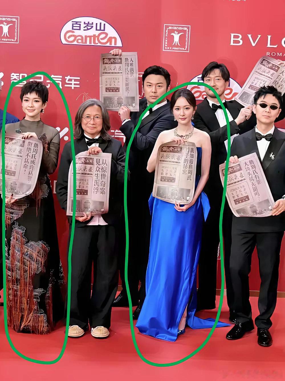 不知大家发现没有这张合照有一个很奇怪的地方那就是章子怡、陈可辛、雷佳音等都是清一