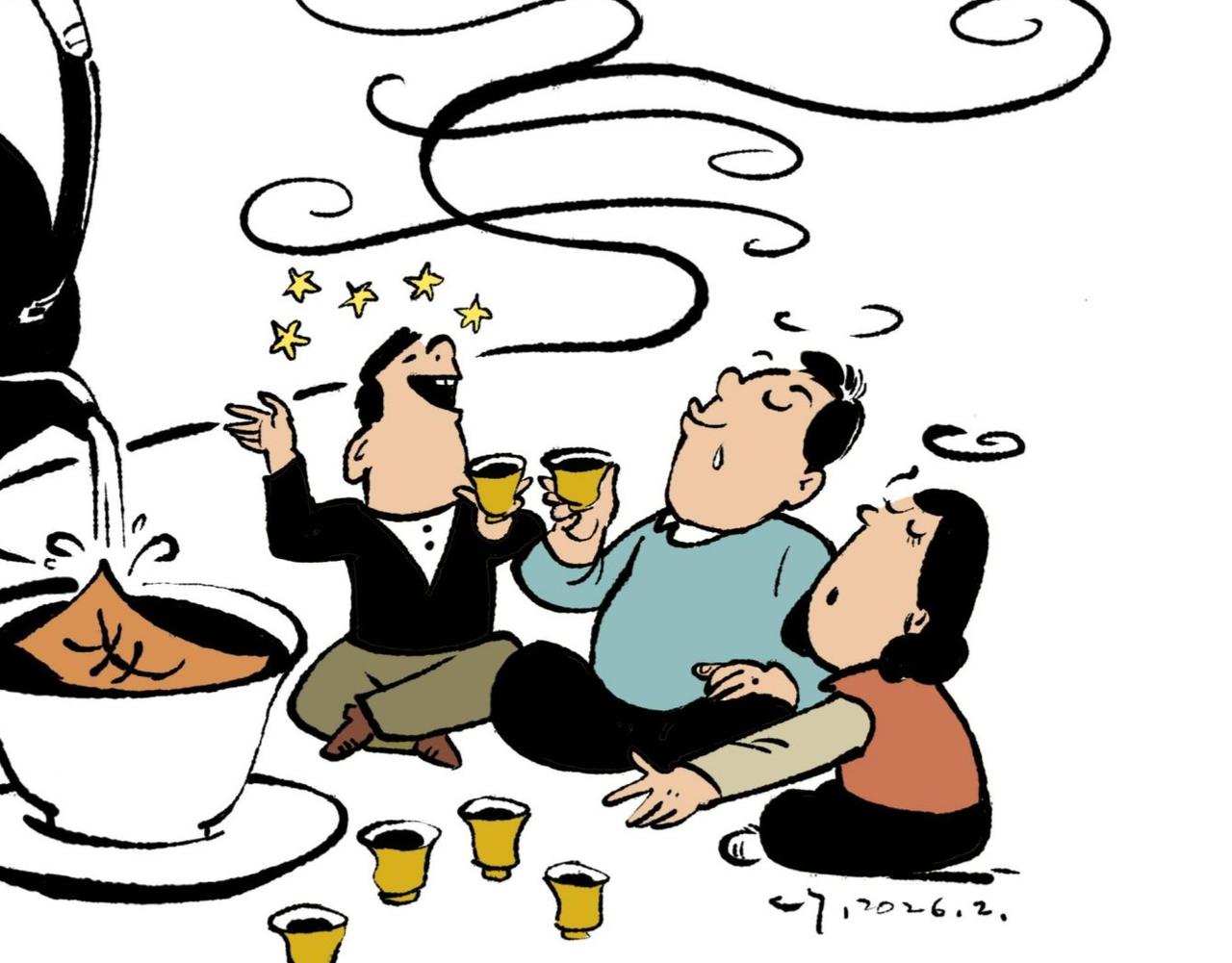 笑话（754）贪官和几个商人喝茶聊天，贪官翘着二郎腿，品了一口茶说道：“我对