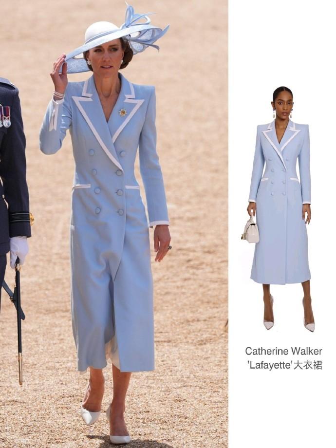 英国皇家阅兵式庆祝老查生日[滑稽笑]最耀眼的自然必须是凯特王妃，照例是一件全新