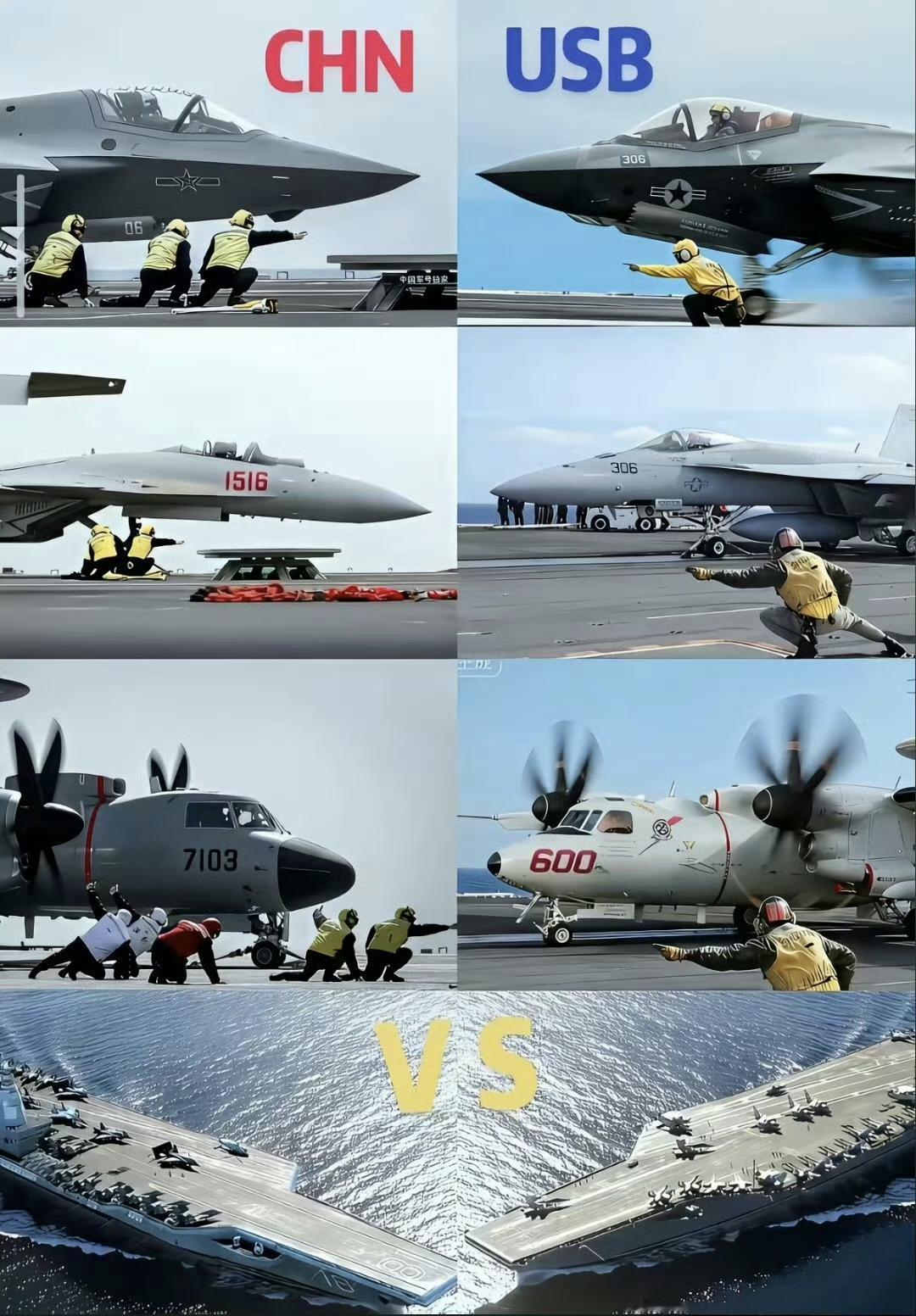 ​中美航母舰载机对比，高下立判[滑稽笑]​