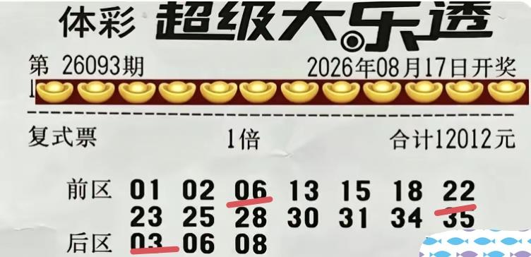 一张万元顶级大票，也才拿到末等奖，真可谓得不偿失。这是一张第93期体彩超级大乐